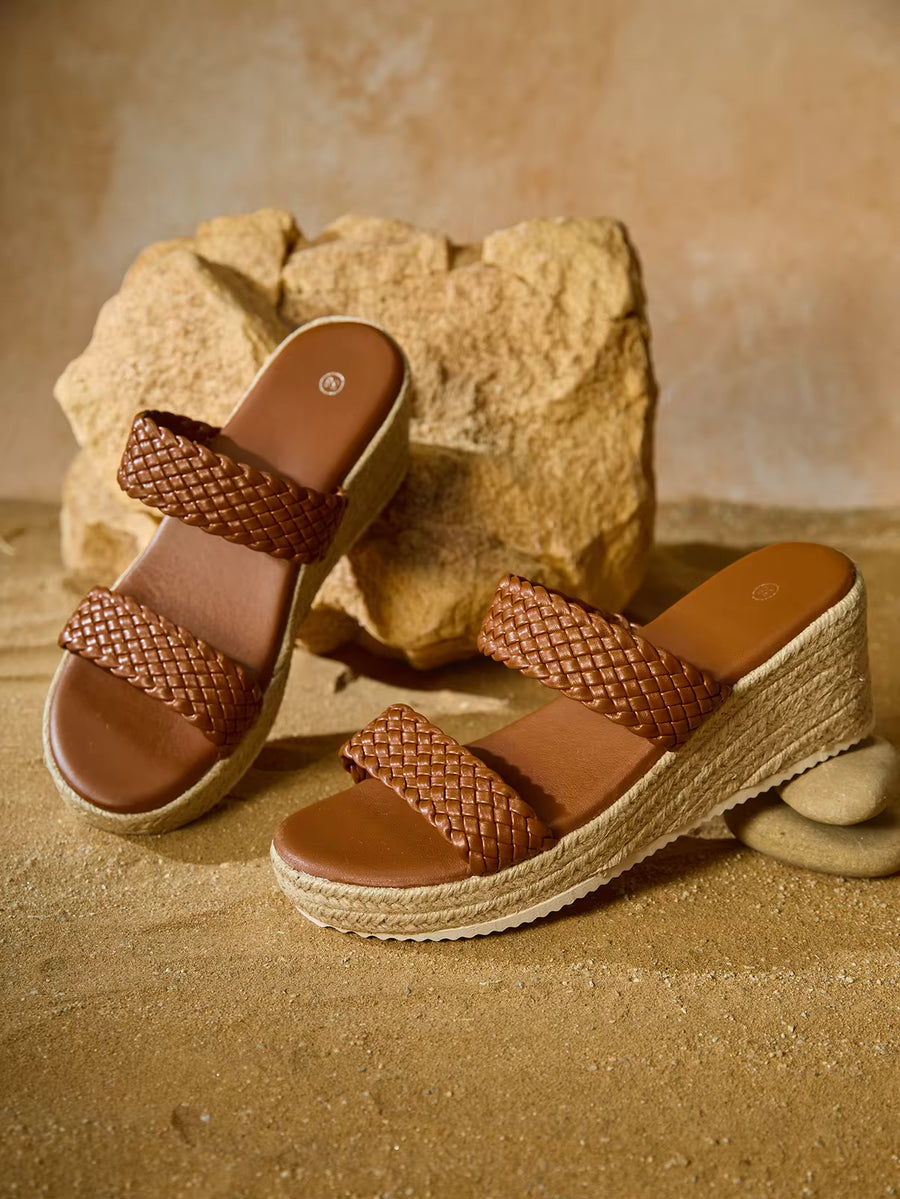 Tropiscape Women's Classic Fashion Casual Elegant Comfortable Beach Resort Beach Bohemian Versatile Lightweight Wedge Thick Bottom Fashionable Woven Hemp Sandals, Multiple Colors Available Winter Gifts Cottagecore,SummerOutfit